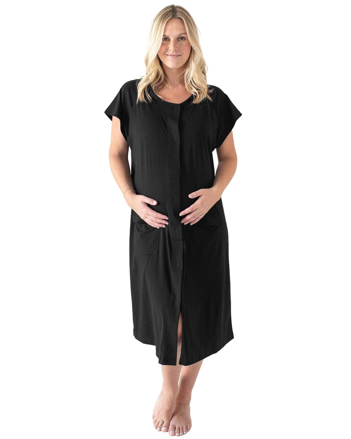 Kindred Bravely Women's Universal Labor & Delivery Gown - Black 1X/2X