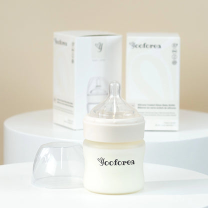 YOOFOREA - Silicone Coated Glass Baby Bottle Nursing
