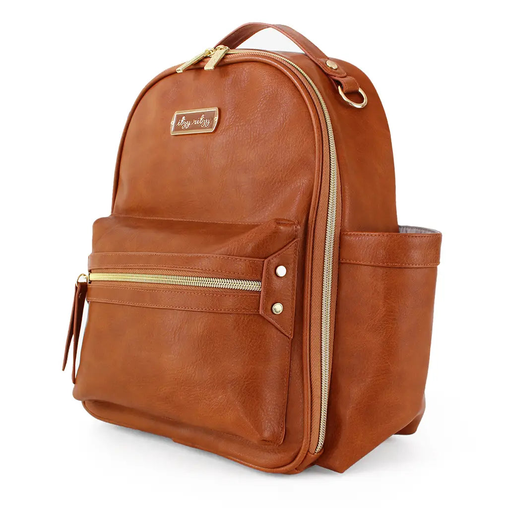 Itzy Ritzy - Cognac Itzy Mini™ Diaper Bag Backpack (7381168324786)