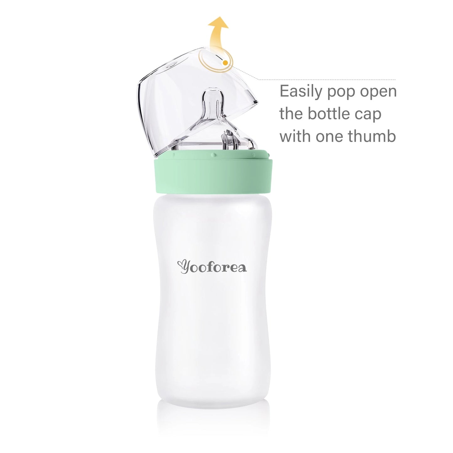 YOOFOREA - Silicone Coated Glass Baby Bottle Nursing