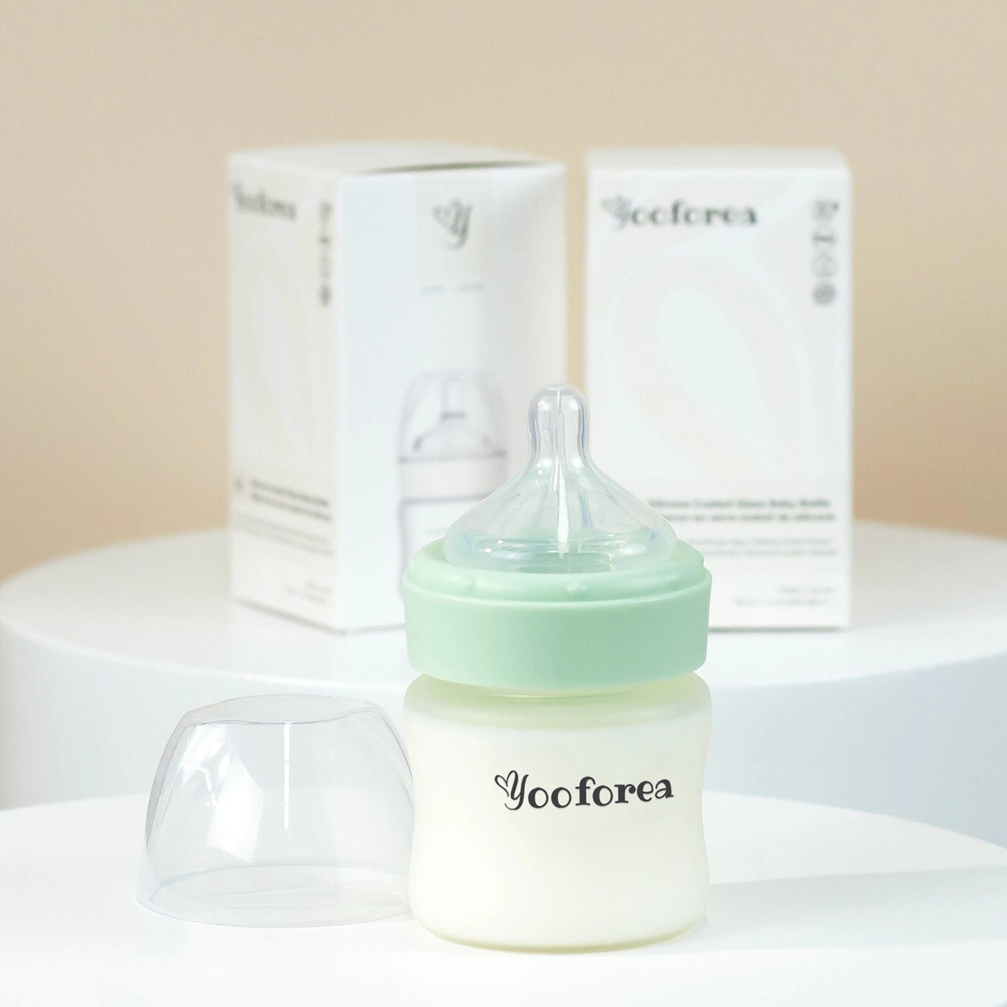 YOOFOREA - Silicone Coated Glass Baby Bottle Nursing