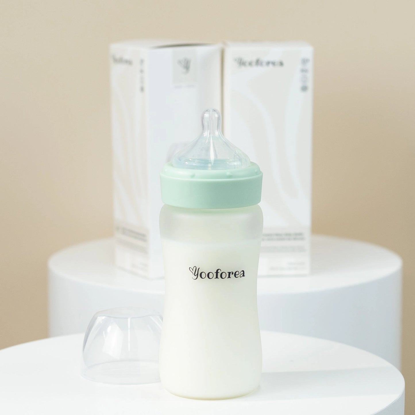 YOOFOREA - Silicone Coated Glass Baby Bottle Nursing