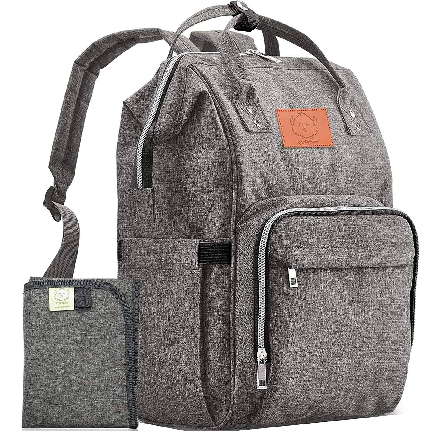 KeaBabies - KeaBabies Original Diaper Bag Backpack (Classic Gray) (7378801197234)