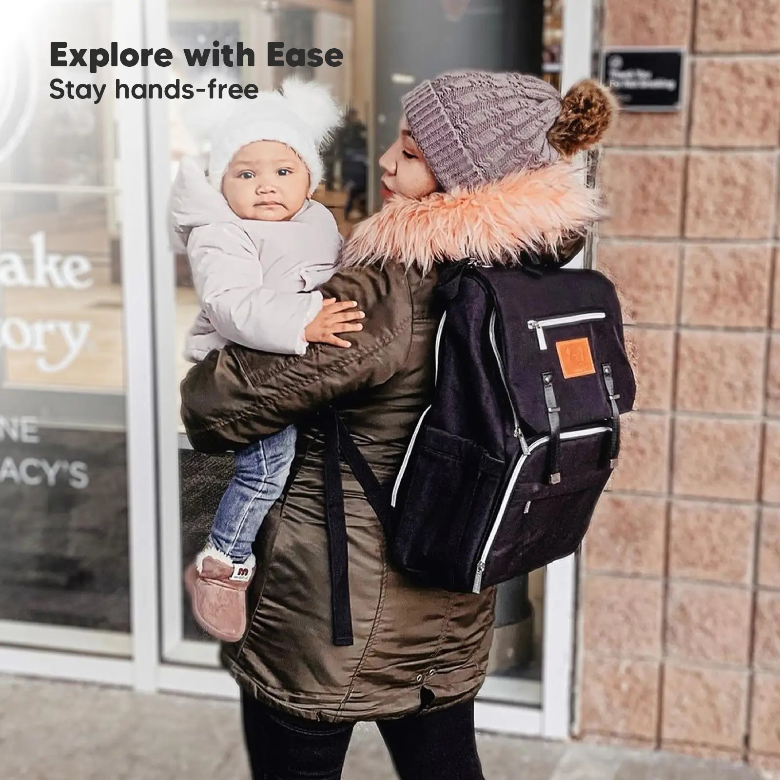 KeaBabies - KeaBabies Explorer Diaper Bag Backpack (Trendy Black) (7378800804018)
