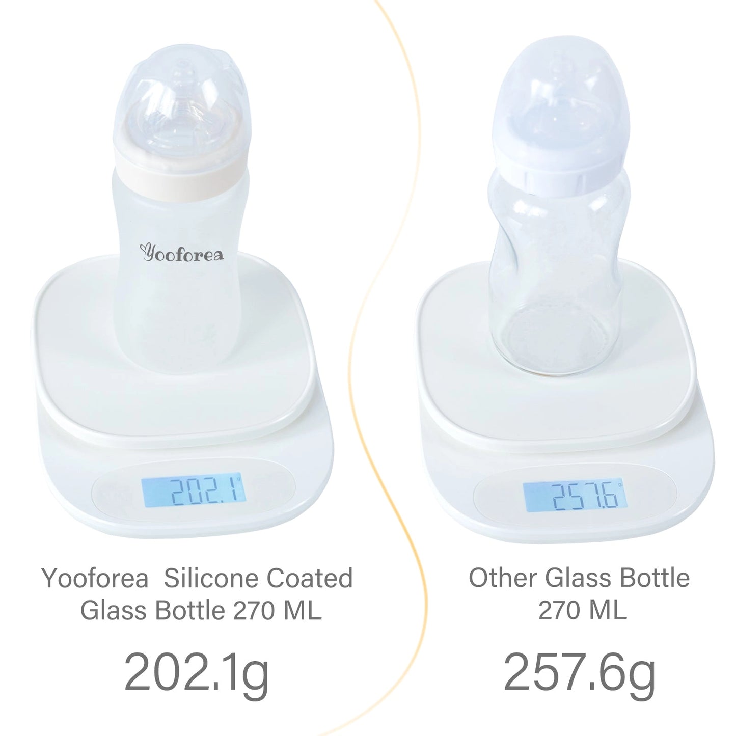 YOOFOREA - Silicone Coated Glass Baby Bottle Nursing