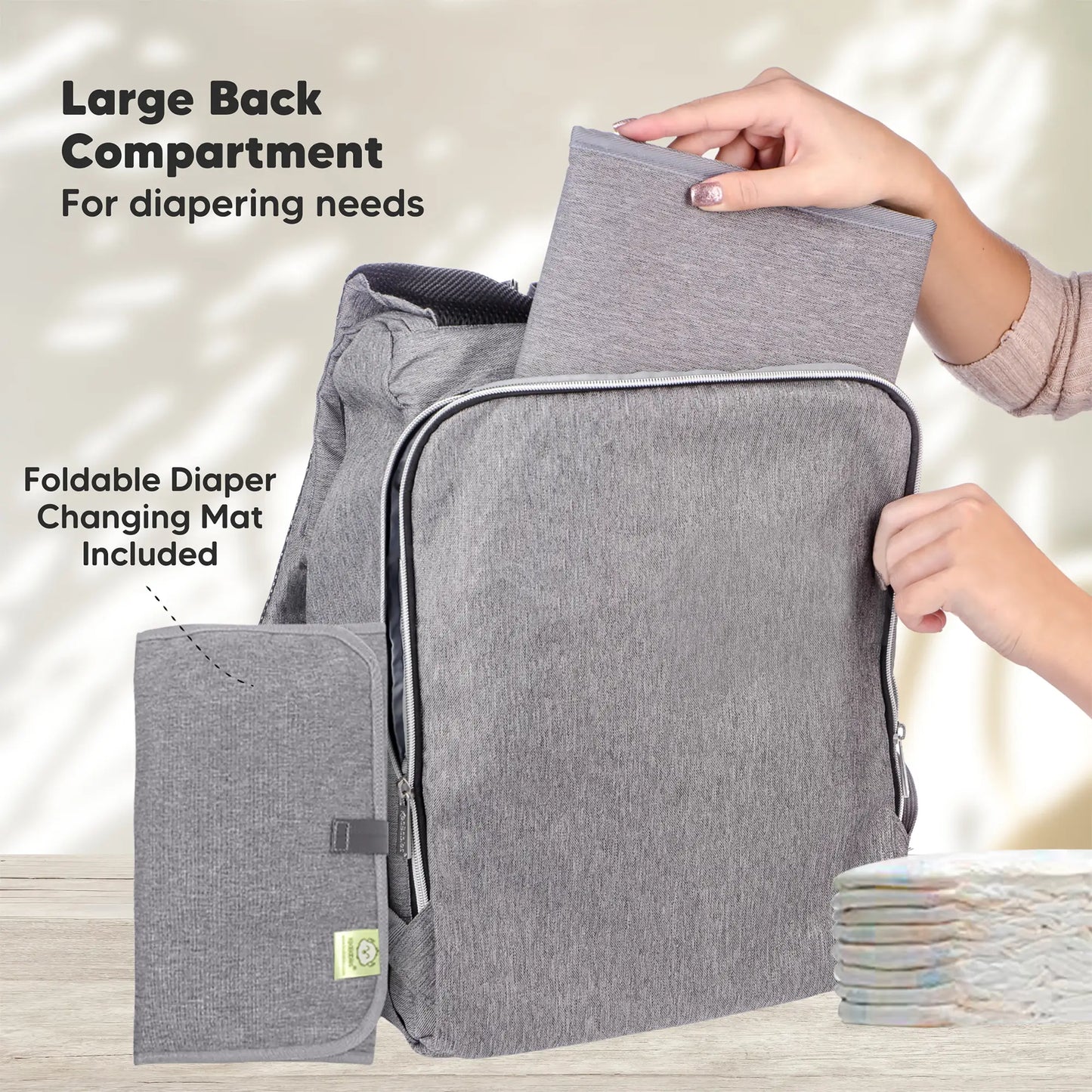 KeaBabies - KeaBabies Explorer Diaper Bag Backpack (Classic Gray) (7378801033394)