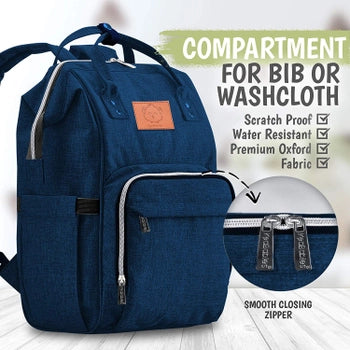 KeaBabies - KeaBabies Original Diaper Bag Backpack (Navy Blue) (7378801098930)