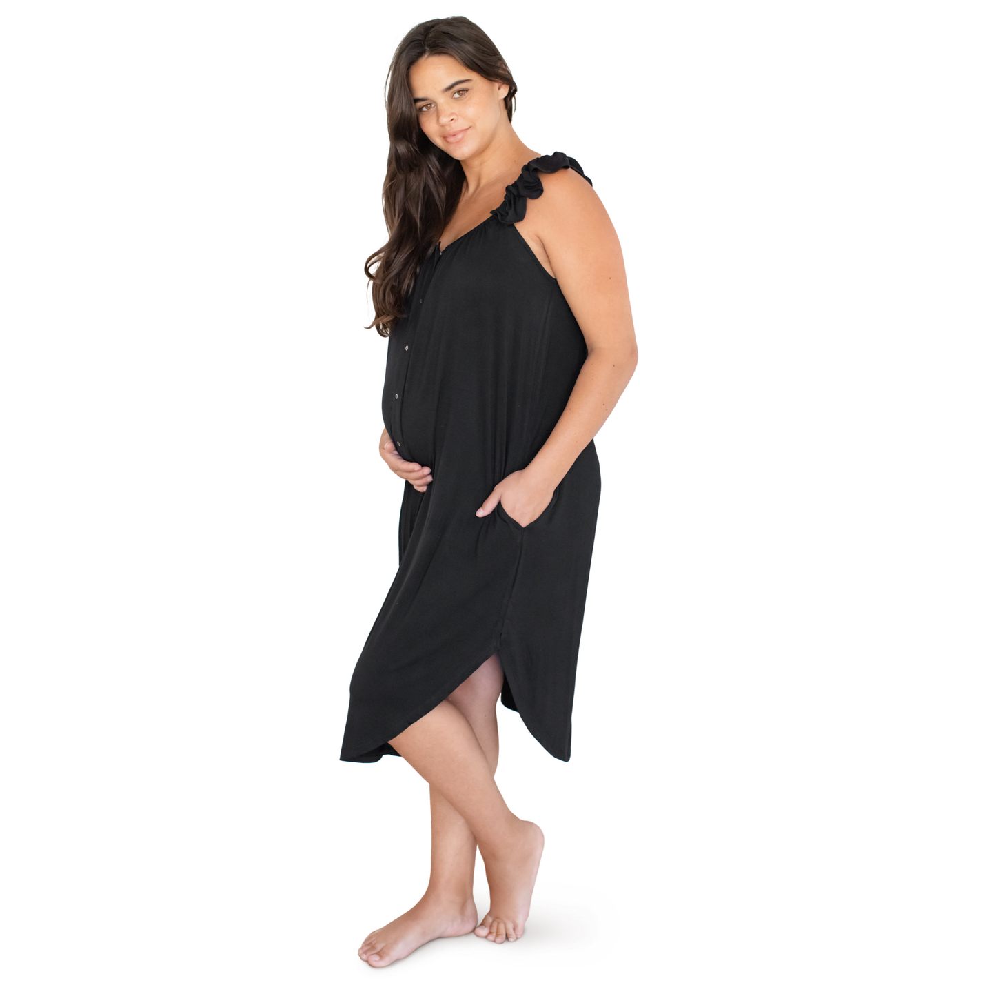 Kindred Bravely - Ruffle Strap Labor & Delivery Gown