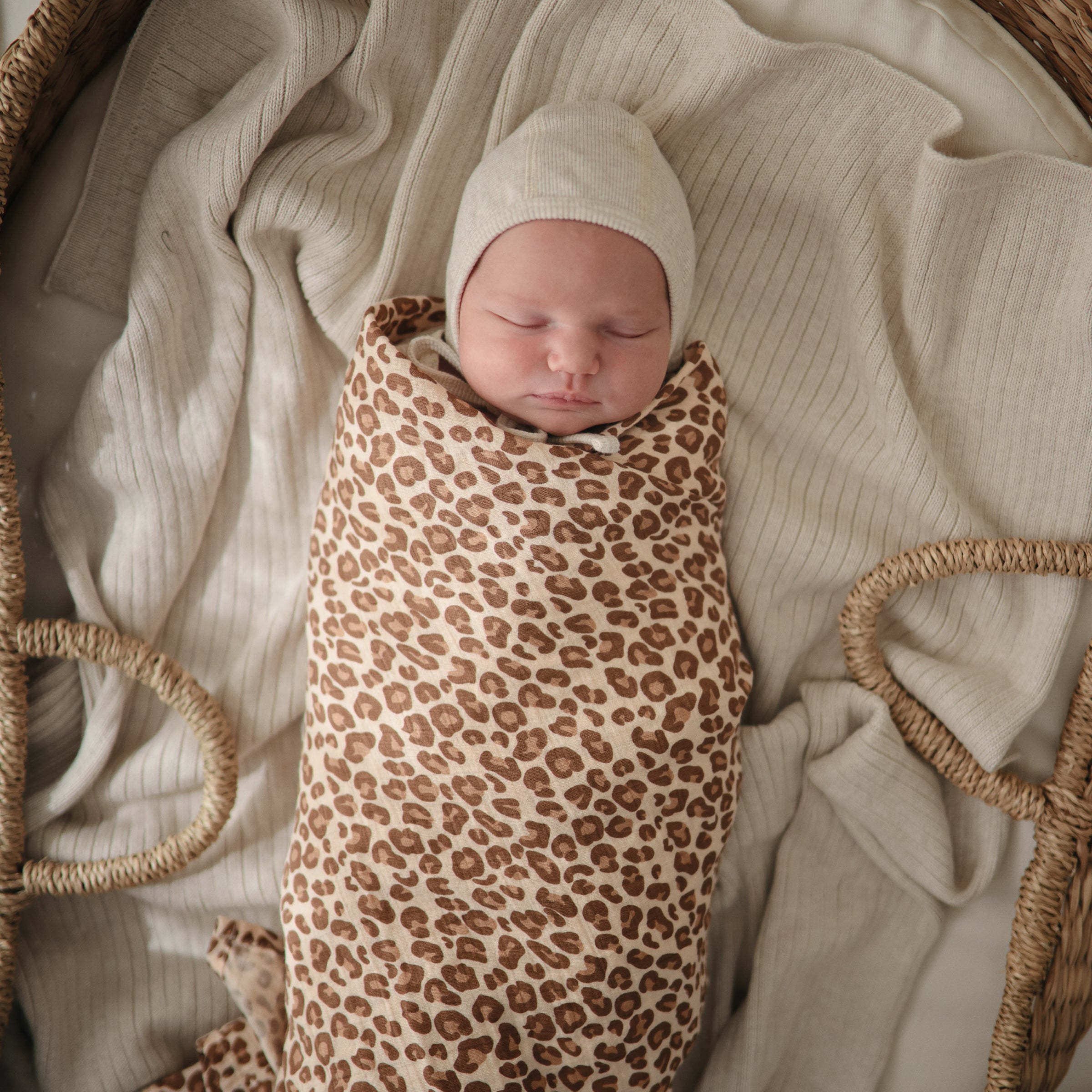 Muslin Swaddle Blanket Organic Cotton Leopard Reclaim Maternity Baby Kids