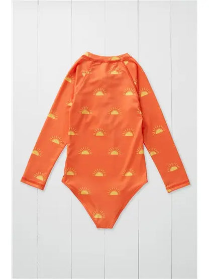 Grass & Air - Sun Print Kids Long Sleeve Swimsuit