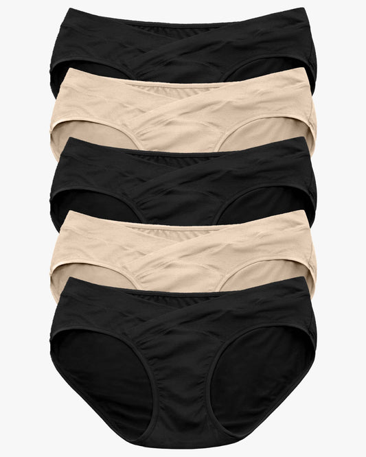 Kindred Bravely - Under-the-Bump Bikini Underwear Neutrals (5-Pack)Maternity/Postpartum
