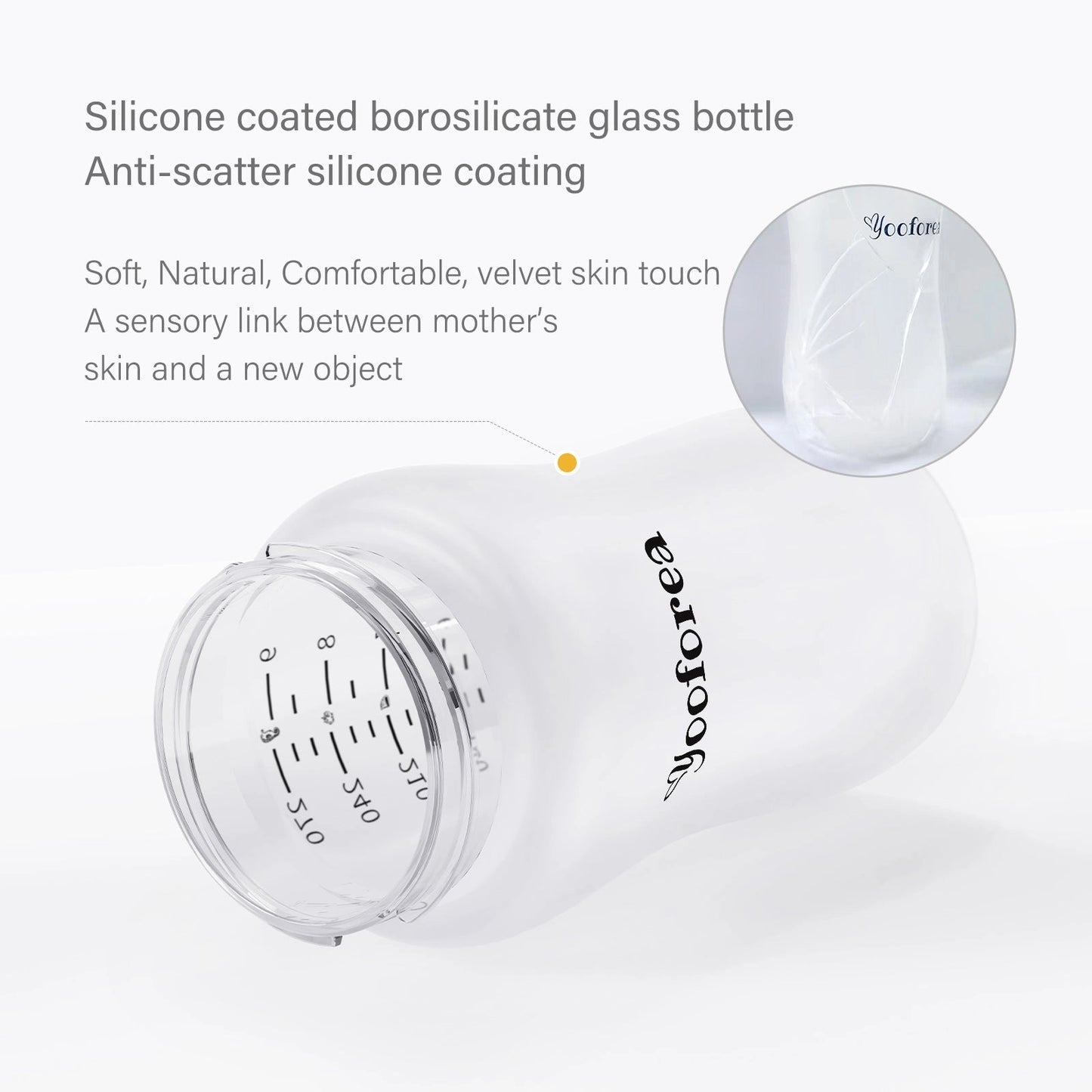 YOOFOREA - Silicone Coated Glass Baby Bottle Nursing