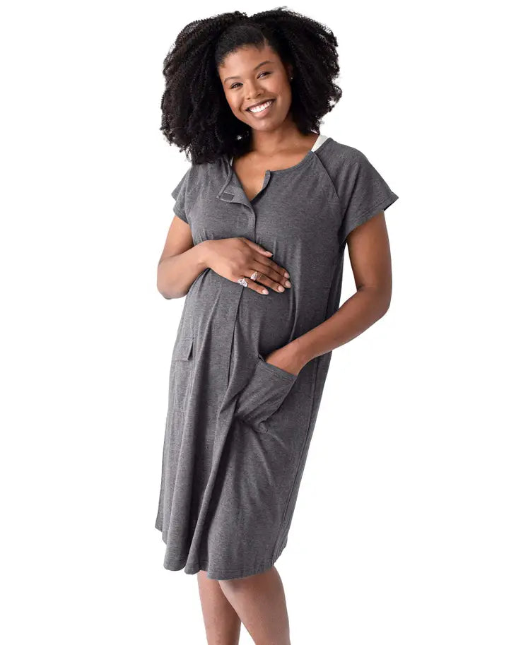 Ruffle Strap Labor & Delivery Gown