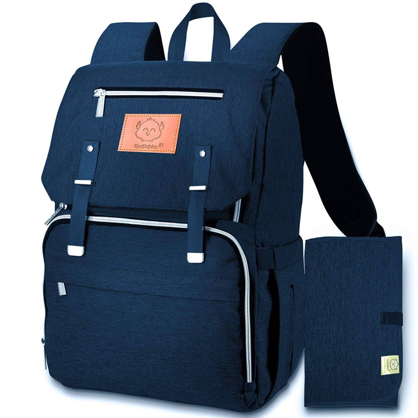 KeaBabies - Explorer Diaper Bag Backpack, Changing Pad, Stroller Straps