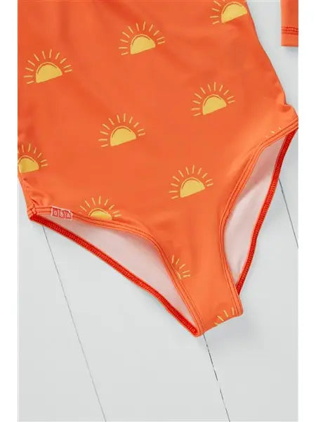 Grass & Air - Sun Print Kids Long Sleeve Swimsuit
