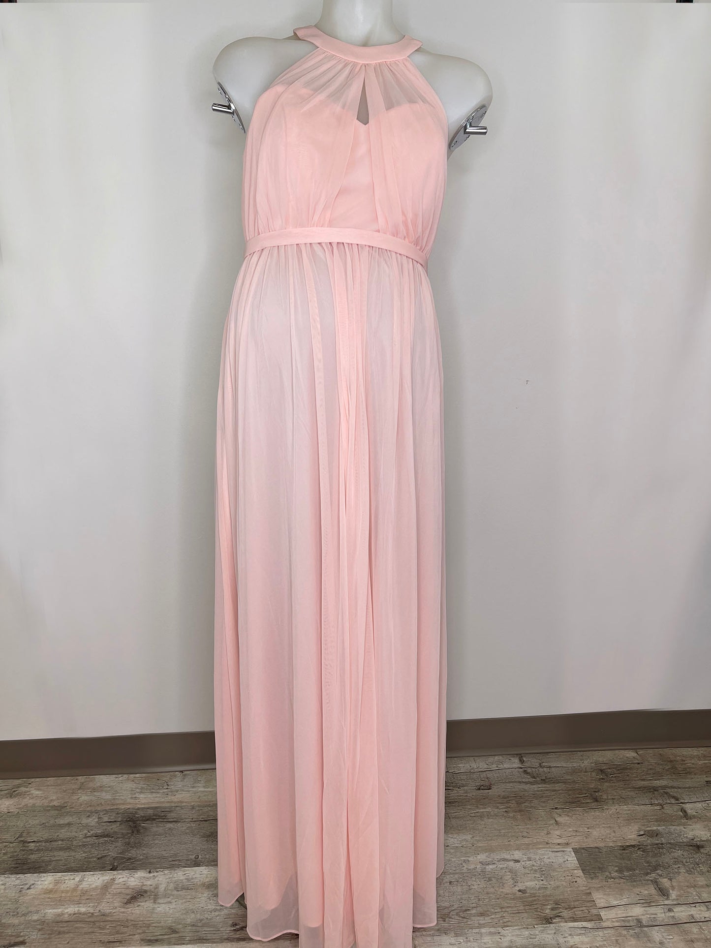 Bump Shoot - Light Pink Halter Tulle Maternity Evening Gown (7206080381106)