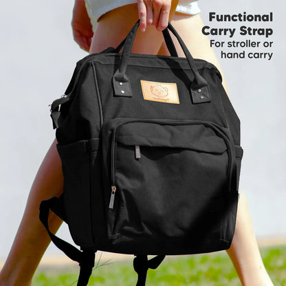 KeaBabies - KeaBabies Original Diaper Bag Backpack (Trendy Black) (7378801164466)