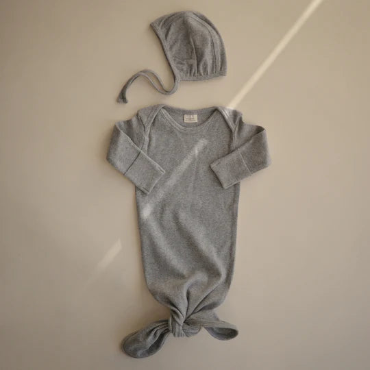 Ribbed Baby Bonnet - Gray Melange (7393638318258)
